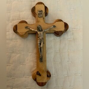 Handcrafted Olive Wood Holy Land Crucifix Cross 5” X 3.5”